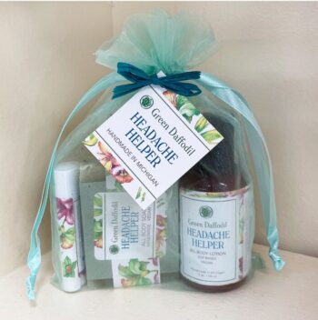 Headache Helper Gift Set – Peppermint, Eucalyptus & Lavender Relief | Handmade Self-Care Kit from Michigan