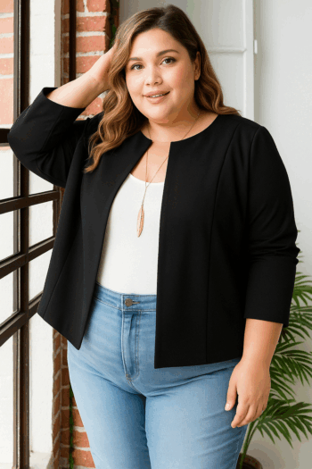 plus size black blazer