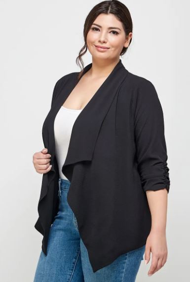 Plus Black blazer side