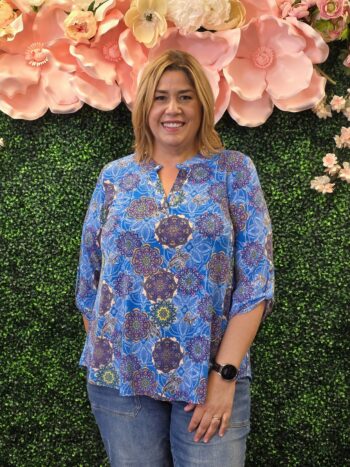 plus size dear scarlett three quarter sleeve shirt