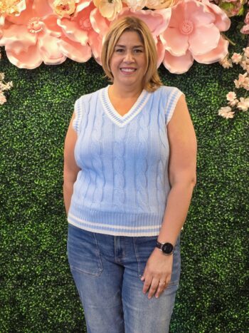 plus size cable knit tennis vest