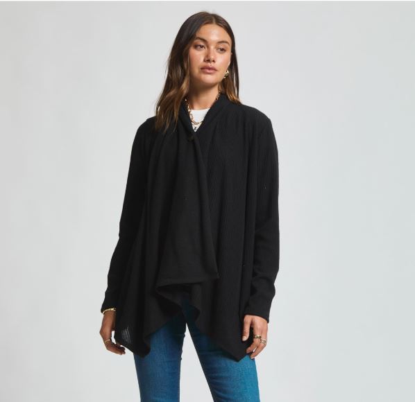 Dear Scarlett Button Cozy Cardigan – Mulberry Rose, Pumpkin Spice & Black | Sizes S–3X