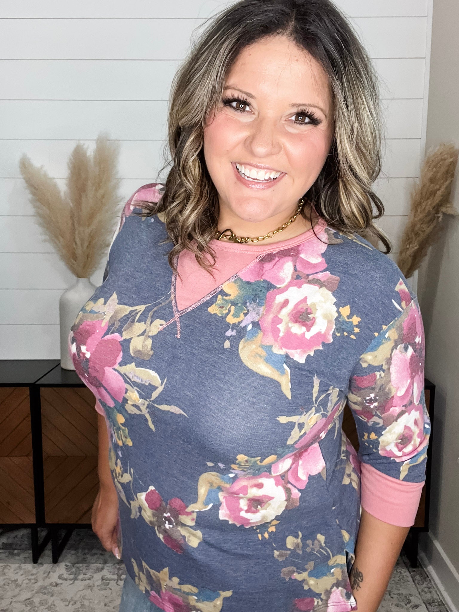 Floral French Terry Top – Isla Saturday by Dear Scarlett | Plus & Mid Size S–3X