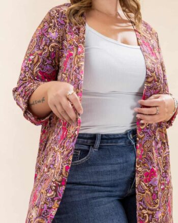 Maribel Paisley Cardigan Side Angle | Botticelli Boutique
